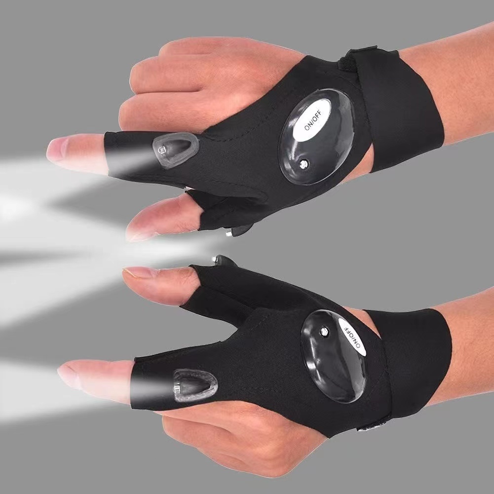 Fingerless Glove LED Flashligh - Spearfishing Glove ulasan dan harga